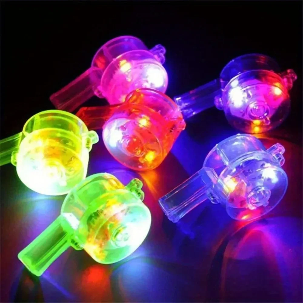 10/20PC LED Light Up Whistle with Lanyard for Kids Birthday Party Baby Shower Wedding Party Guest Gift Souvenir Classroom Prizes