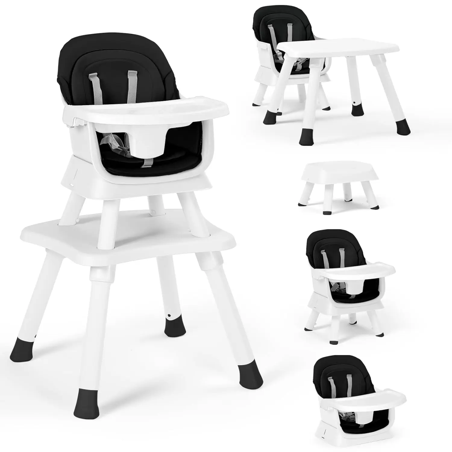 Baby High Chair, 8 in 1 Convertible Highchairs for Babies and Toddlers, Children Dining Booster Seat/Kids Building Block Table