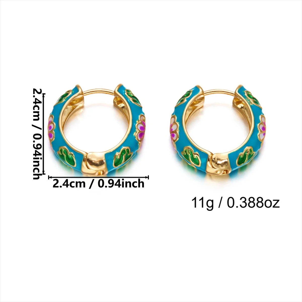 Süße bunte Emaille-Gänseblümchen-Ohrstecker für Damen und Herren, elegante geometrische Creolen mit Gittermuster, Schmuck – Detail 38