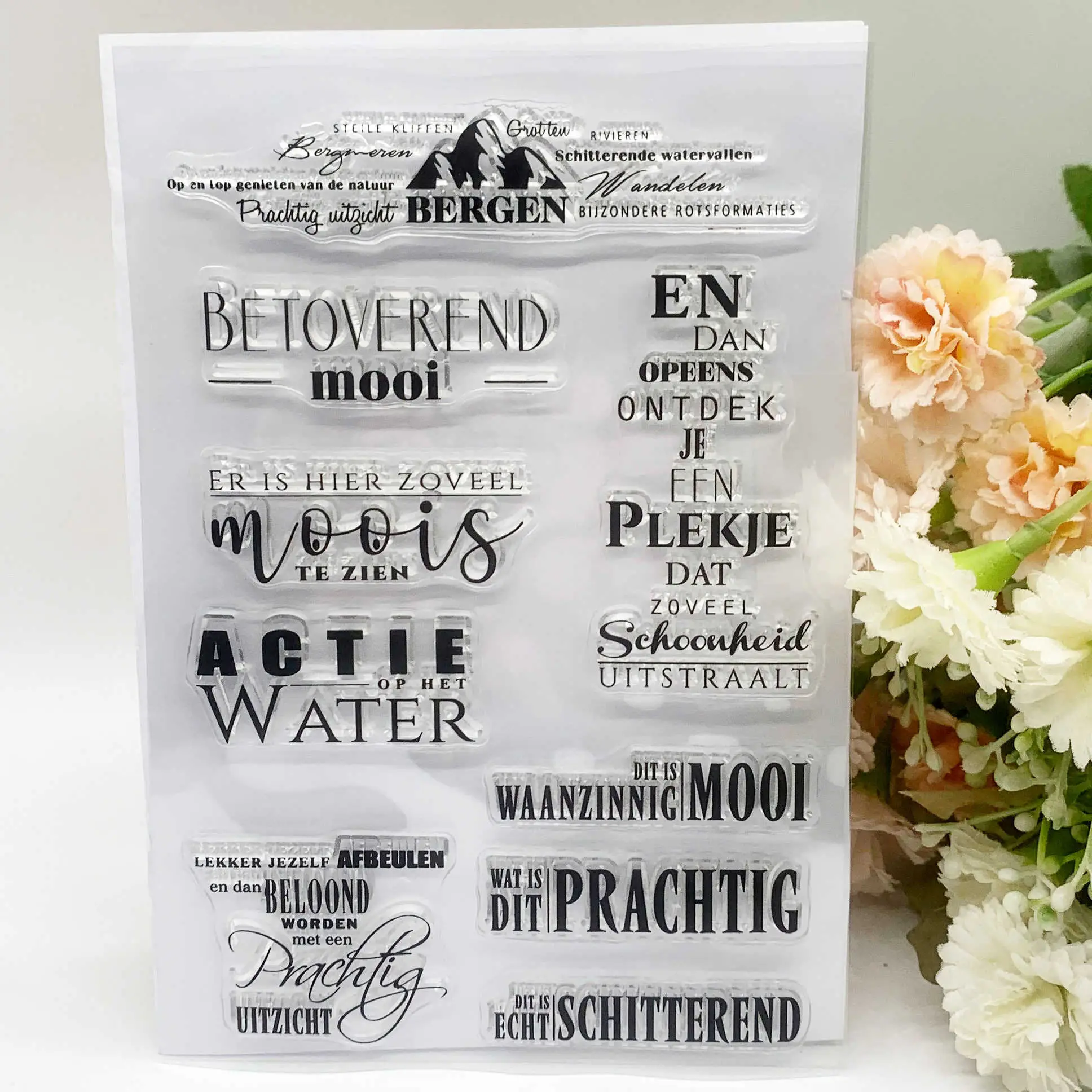 Dutch Word Text Transparent Clear Pattern Stamps For DIY Scrapbooking/Card Making/Kids Chri stma Fun Decoration Supplies