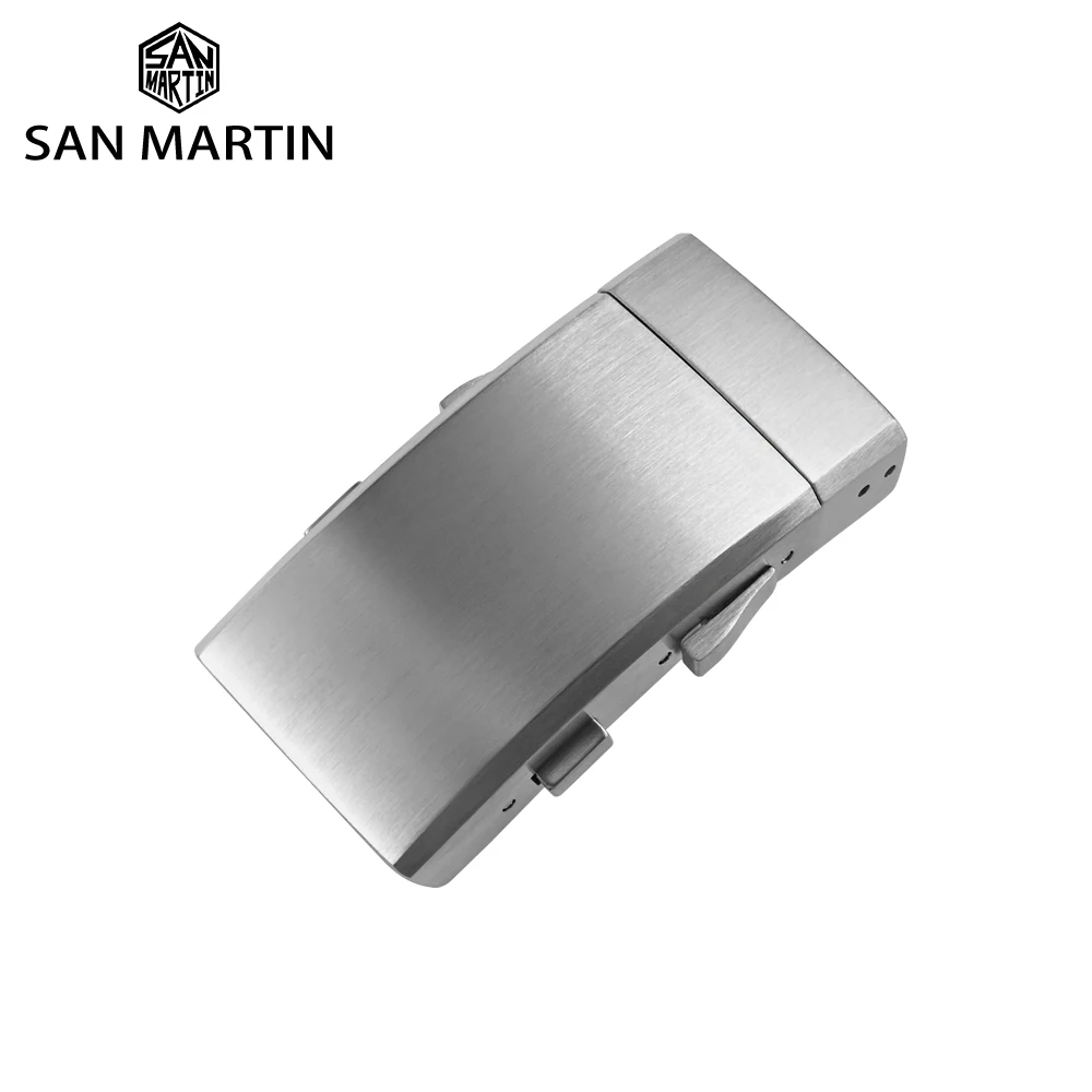 San Martin Brushed 316L Stainless Steel Ratcheting Micro-Adjust Folding Clasp For 20mm Width Watch Bracelet Link BK2041