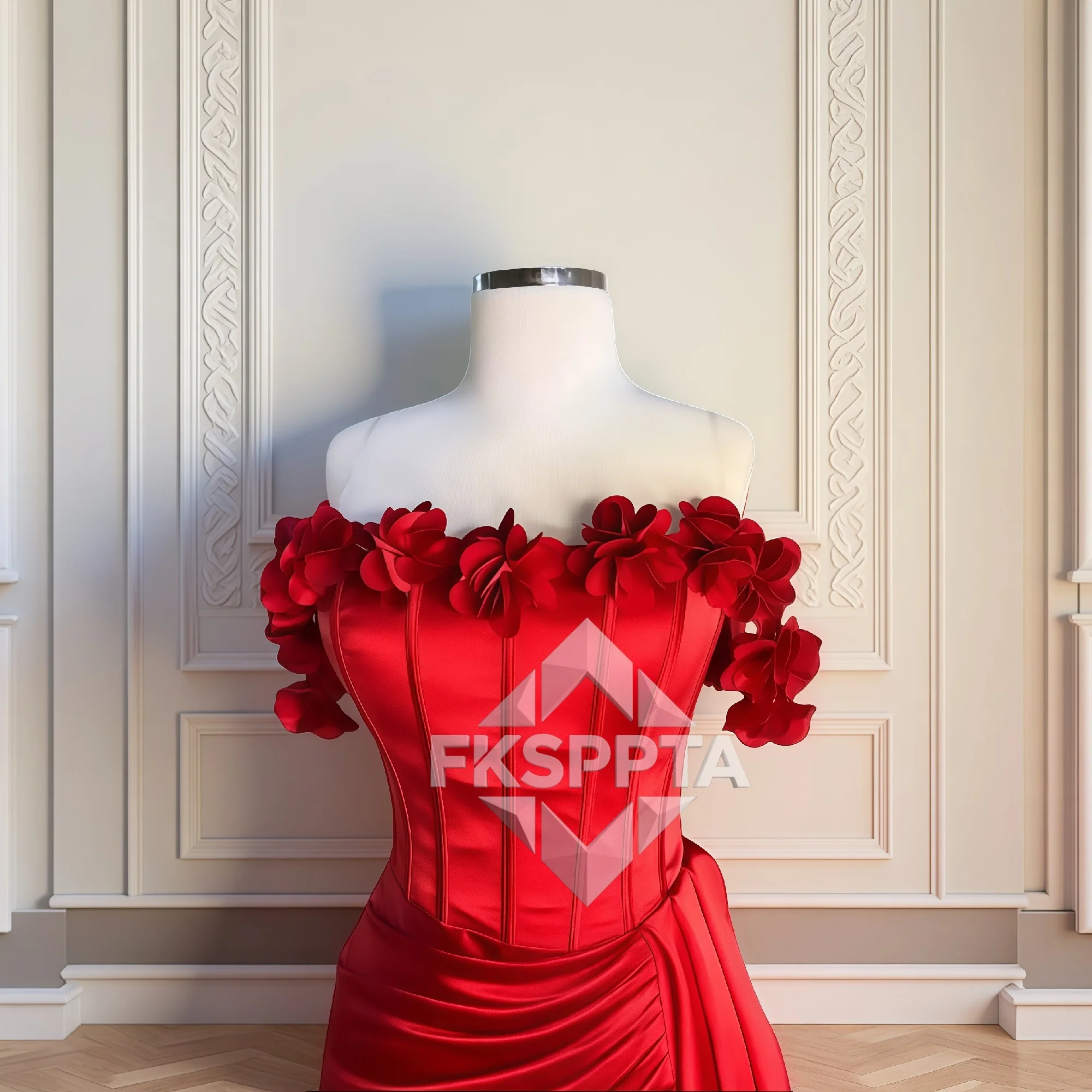 Robe De soirée élégante verte avec fleurs, style sirène, épaules dénudées, Maxi, robes De soirée De mariage pour femmes, sur mesure, 2026