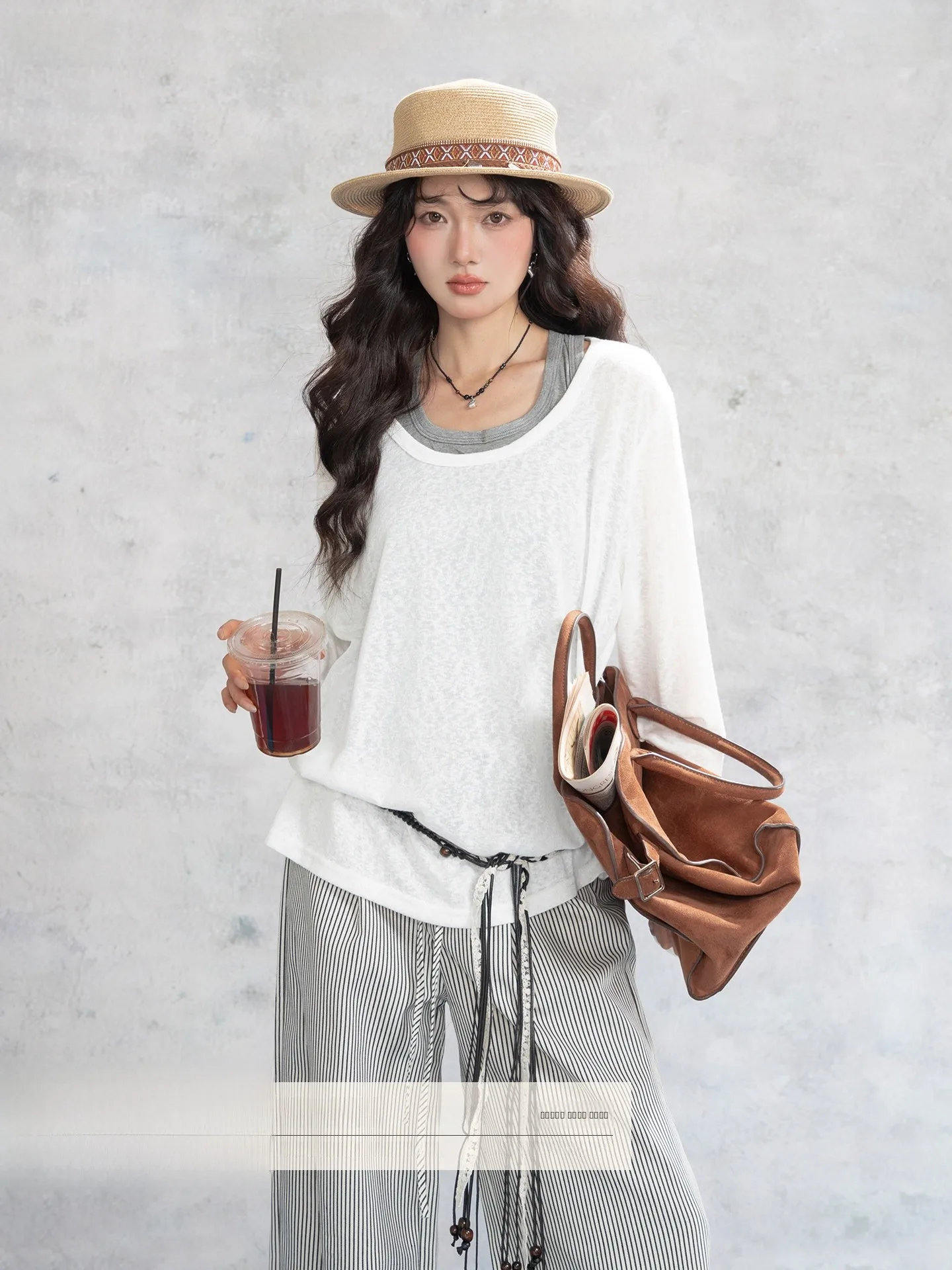 

Женский свободный универсальный топ Loveheynew в корейском стиле, имитация двухслойного дизайна, удлиненный, для осени