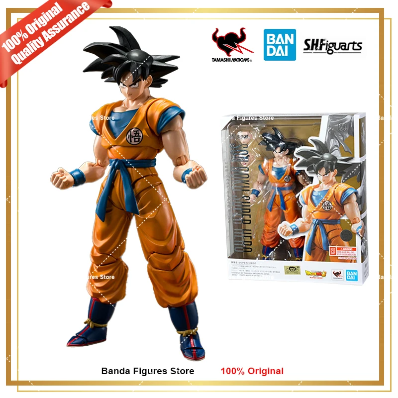 Original Bandai S.H.Figuarts Shf Dragon Ball Super Super Hero Son Goku Reissue In Stock Anime Action Collection Figure Model Toy