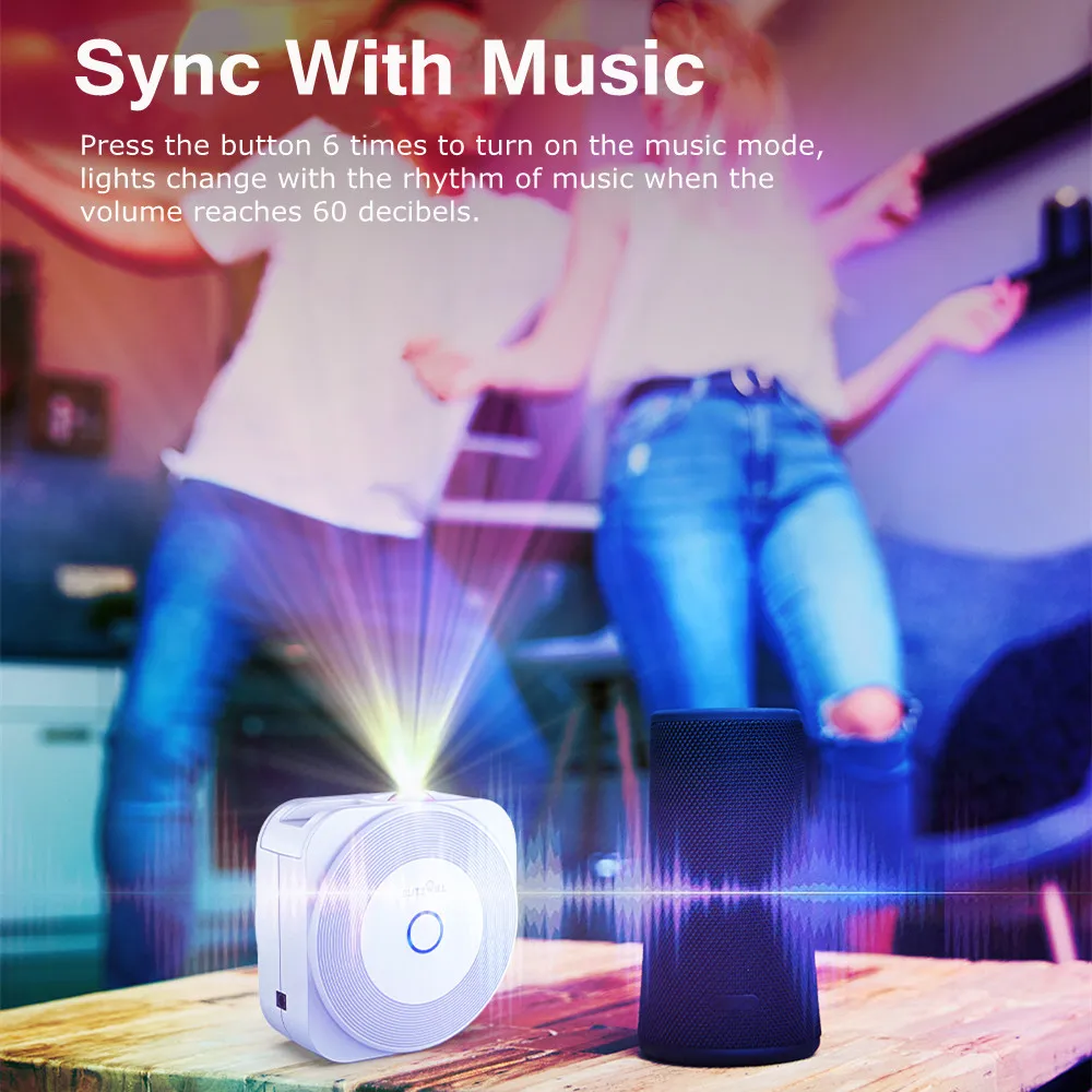 Halloween WiFi Tuya Smart Star Projector Galaxy Laser Starry Sky Projector Waving Night Light APP Wireless Control Alexa Google