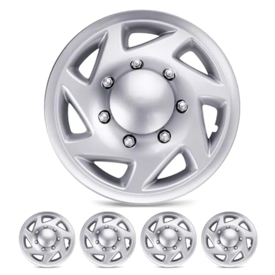 

4 Pack Hubcaps Wheel Covers 16 Inch Hubcap for Ford E150 E250 E350 Econoline Van 1992-2014 8 Lug Steel Wheel Hub Caps Van Heavy