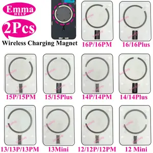 Bilashmart 2 Wireless NFC Charging Magnetic iPhone 12 13 16 Pro Max 14 15 Plus Rear Cover Back Glass MagSafe Charger Magnet Repair