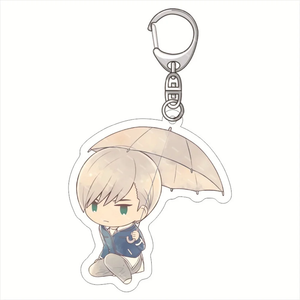 Anime TIGER & BUNNY Keychain BLUE ROSE Agnes Joubert Kaede Kaburagi Figures Doll Acrylic Umbrella Keyring Pendant Xmas Gifts