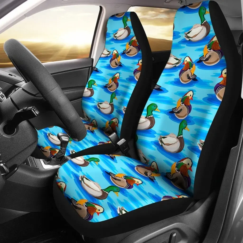 Duck Mallard Pattern Print Seat Cover Car Seat Covers Set 2 Pc, Car Accessories Car Mats