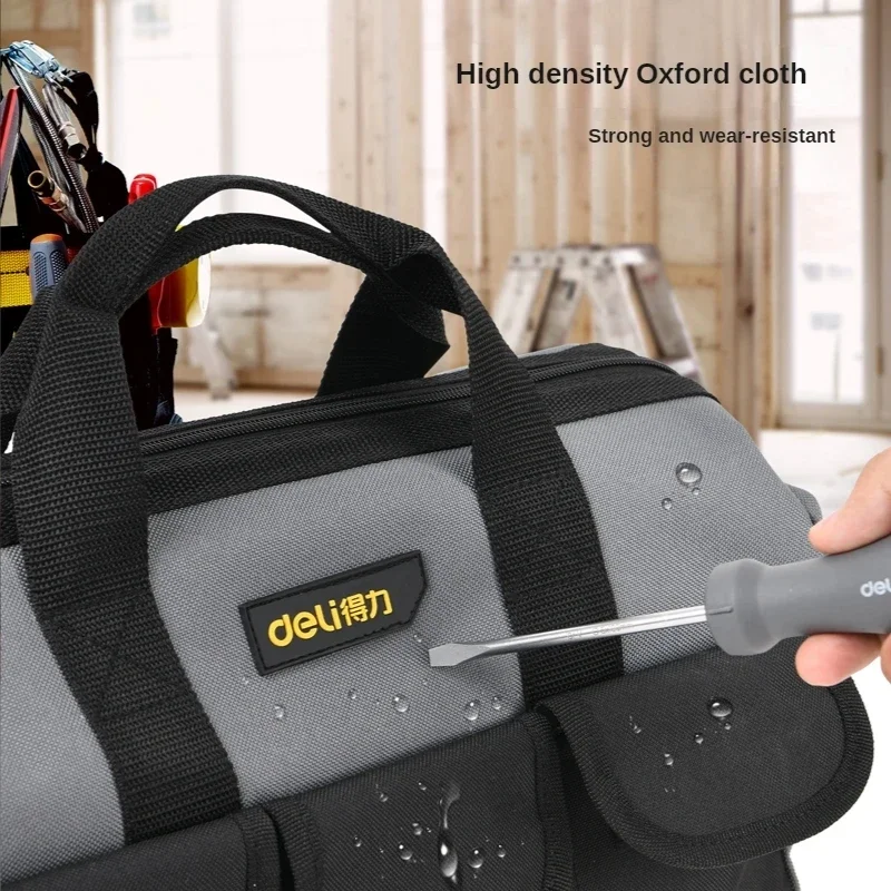 Deli 13/16/18 Inch Oxford Cloth Tool Bag Electrician Tool Kits Men Handle Bag Multifunction Tools Organizers Bags