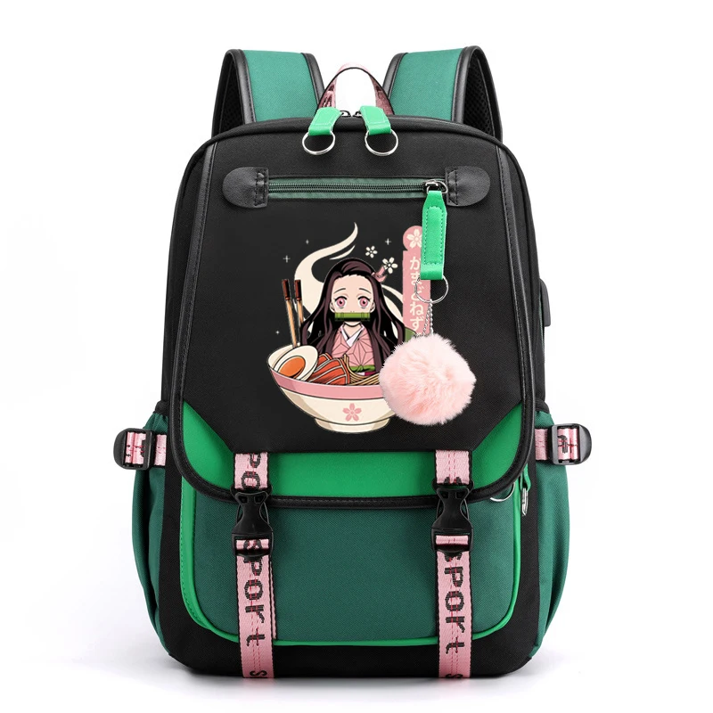 Demon Slayer Anime Canva Bag Grocery Fashion Fancy Black Backpacks for Teen Girl Demon Slayer Cute Travel Reusable School Bags