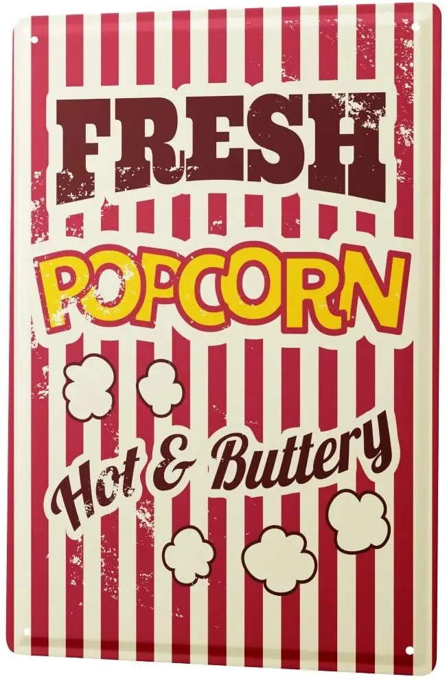 SINCE 2004 Tin Sign Metal Plate Decorative Sign Home Decor Plaques Cinema Popcorn Cinema sign sign