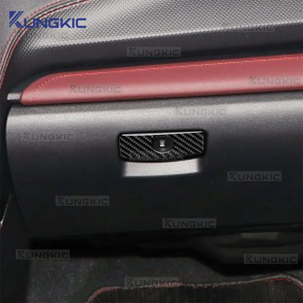 For Subaru Forester SK 2019 2020 2021 2022 2023 2024 Real Soft Carbon Fiber Car Passenger Co-Pilot Box Switch Trim Sticker view 5