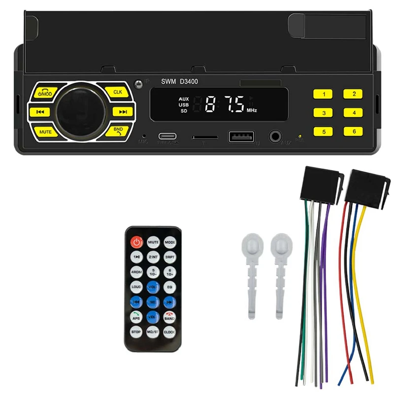 

1Set Bracket Car Bluetooth Player Multifunction Can Locate And Find Car U Disk ABS+Metal Plug-In Card HD Lossless Music Car Mp3