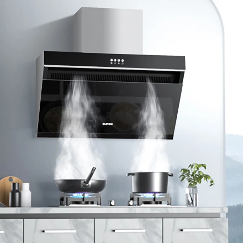 Range Hood Touch Screen Side Suction Range Hood 18 Cubic Meter Large Suction Power Household Range Hood