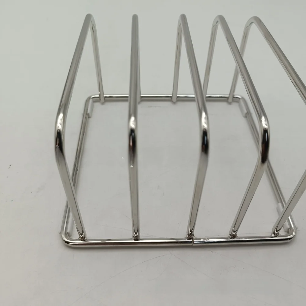 Stainless Steel Cutting Board Storage Rack for Kitchen Countertop Organization with Non Slip Base and Compact Vertical Design