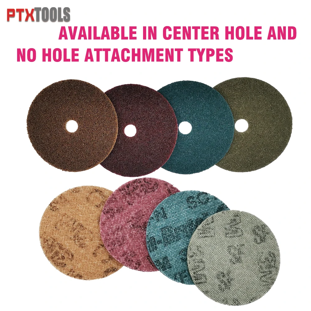 Disque de conditionnement de surface en nylon non tissé, disque de ponçage, crochet et boucle, 3M SC, 4 pouces, 100mm, 4.5 pouces, 115mm, 5 pouces, 125mm, 2 pièces