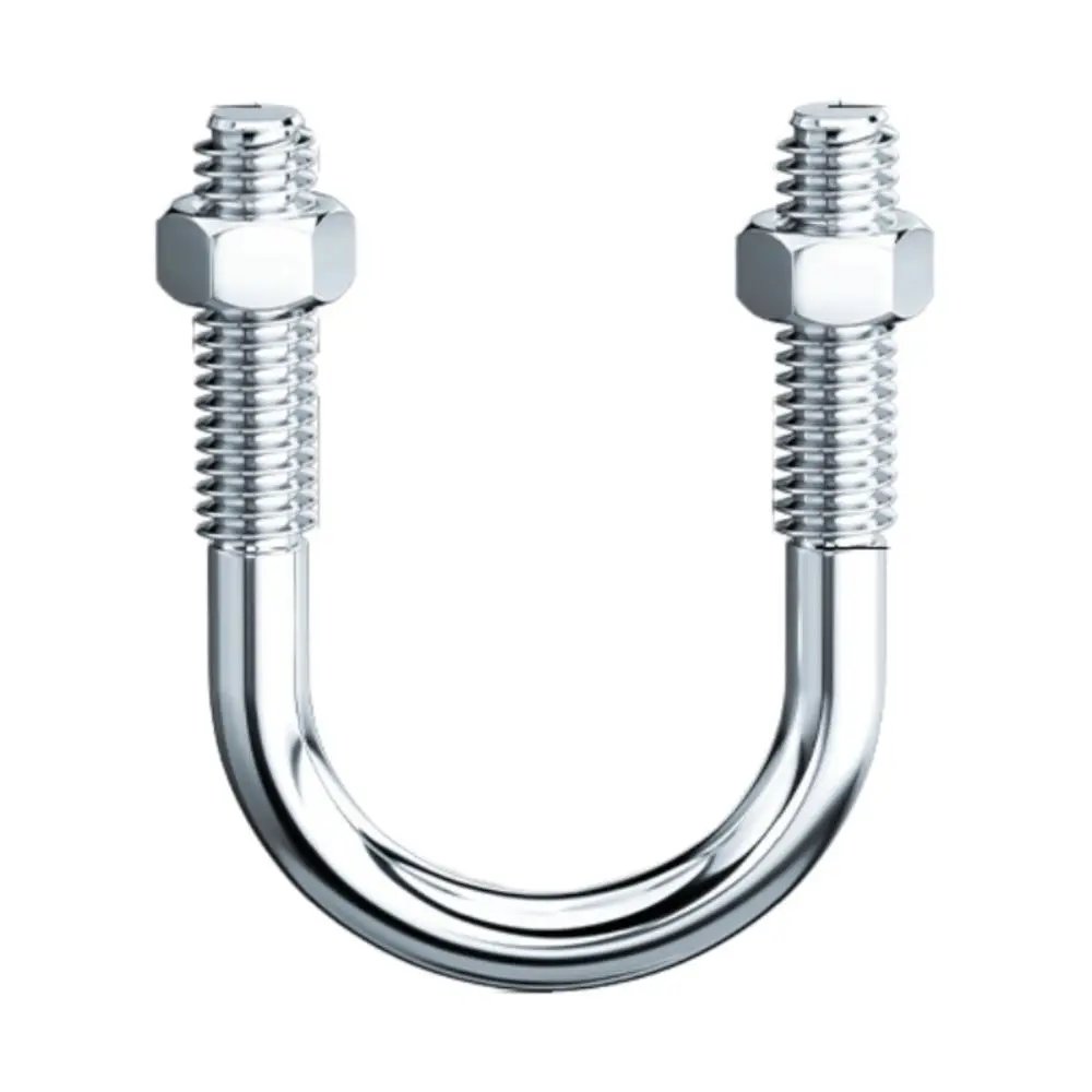 Multifunctional U-Bolts Screws M8 22mm M10 34mm Zinc Plating U-shaped Pipe Clamp with Screw Nut Sturdy Fixed Clamp
