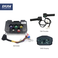 Fardriver ND72450 DC 200A 3000W-4000W Controller with DKD ONE-LIN Display and T08 Throttle For Electric Bike Motorcycle