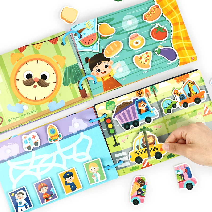 New Children Quiet Busy Book Reusable Cartoon Sticker Books Kids DIY Sticker Interactive Games Montessori Paste Book Toy Gifts