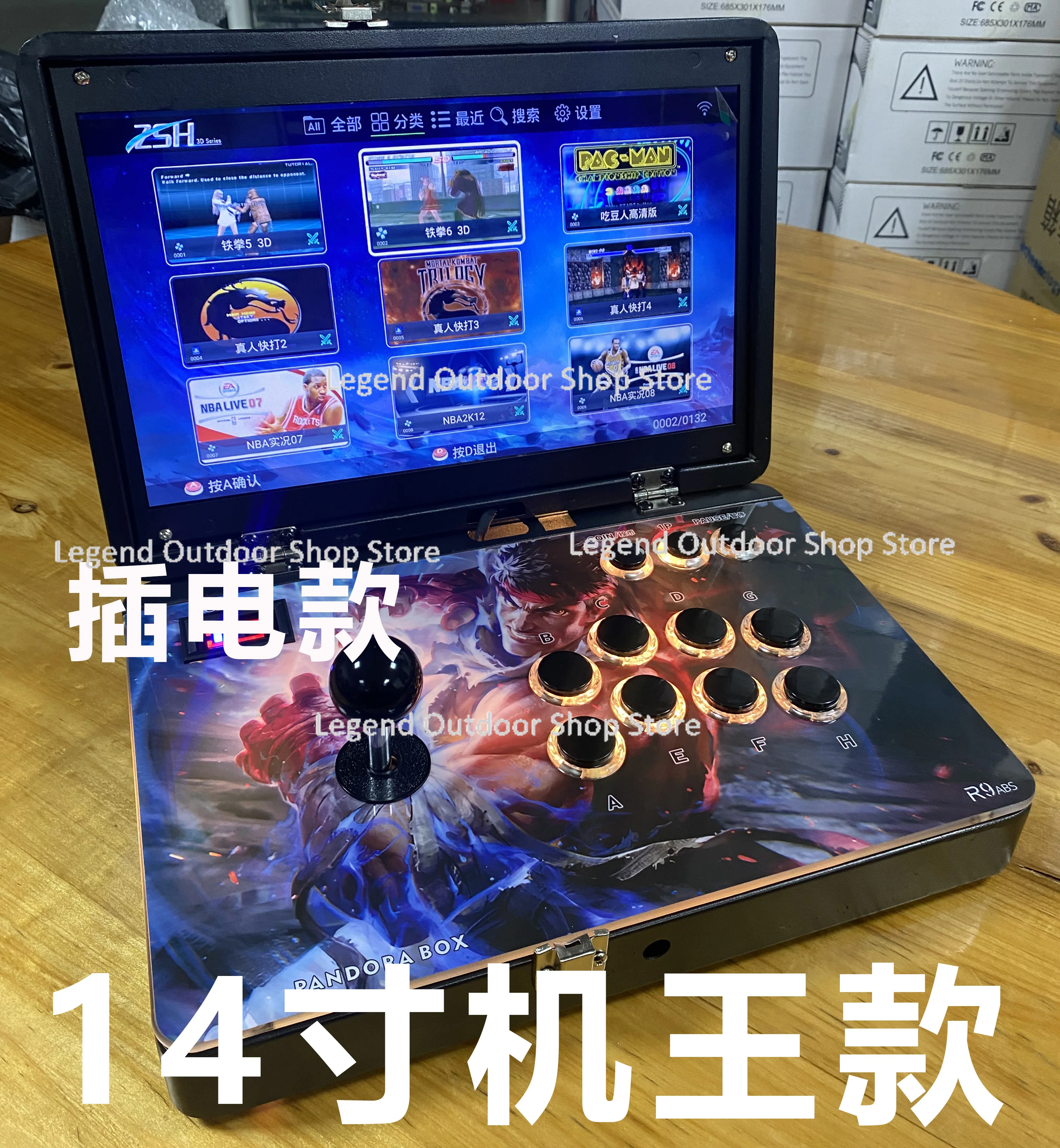 وحدة تحكم ألعاب محمولة قابلة للطي مع شاشة 14 بوصة و21 بوصة لعبة Pandora ثلاثية الأبعاد WIFI تنزيل #6