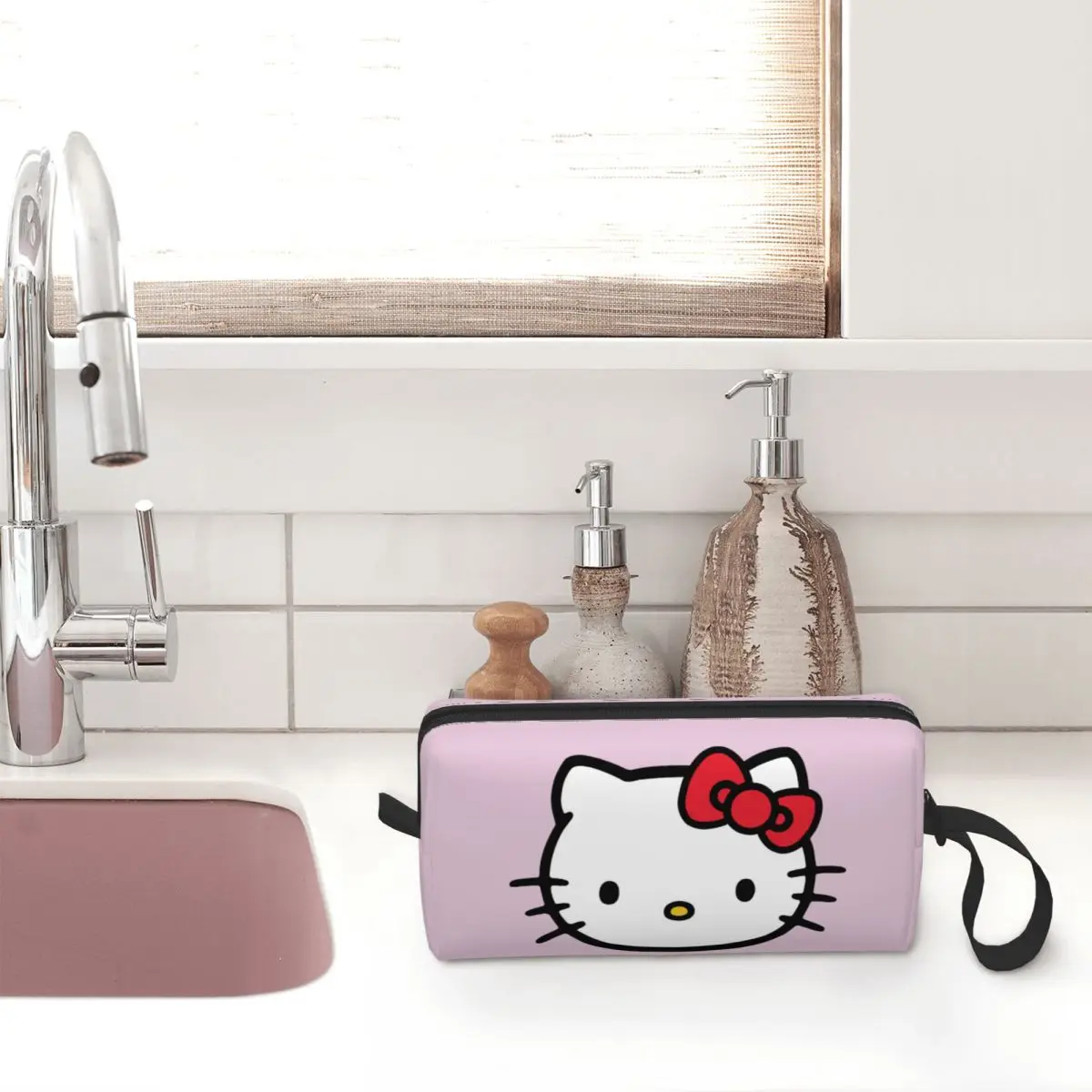 Hello Kitty Sanrio Makeup Bags Large Capacity Cosmetic Bag Trendy Waterproof Pouch for Purse Storage