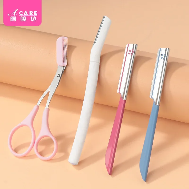 DX01/Eye-brow knife/F1PQ9-Easy to Use/Safety Eyebrow Scraper Trimming Beginner with Protective Makeup Artist Eyebrow Sha