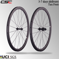 CSC UCI Racing bike 700C carbon wheels Clincher Tubeless 800 Toray Carbon Fiber 25mm wide 38/50/60mm Deep Road carbon wheelset