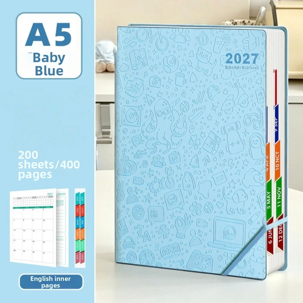 A5 2027 Schedule Book Convenient Funny Cartoon Agenda Planner Notebook Calendar Notebook Multi Functional