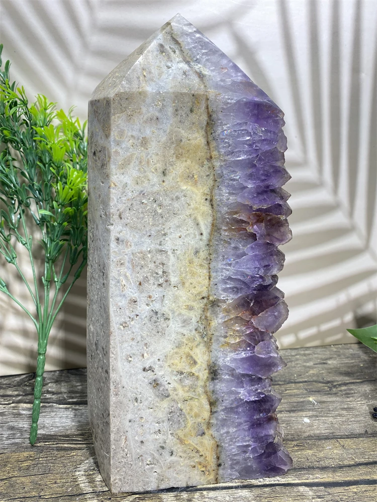 

7030g Amethyst Tower Geode Stone Natural Quartz Crystals Wand Raw Mineral Samples Wicca Brazil Gemstone Living Home Decoration