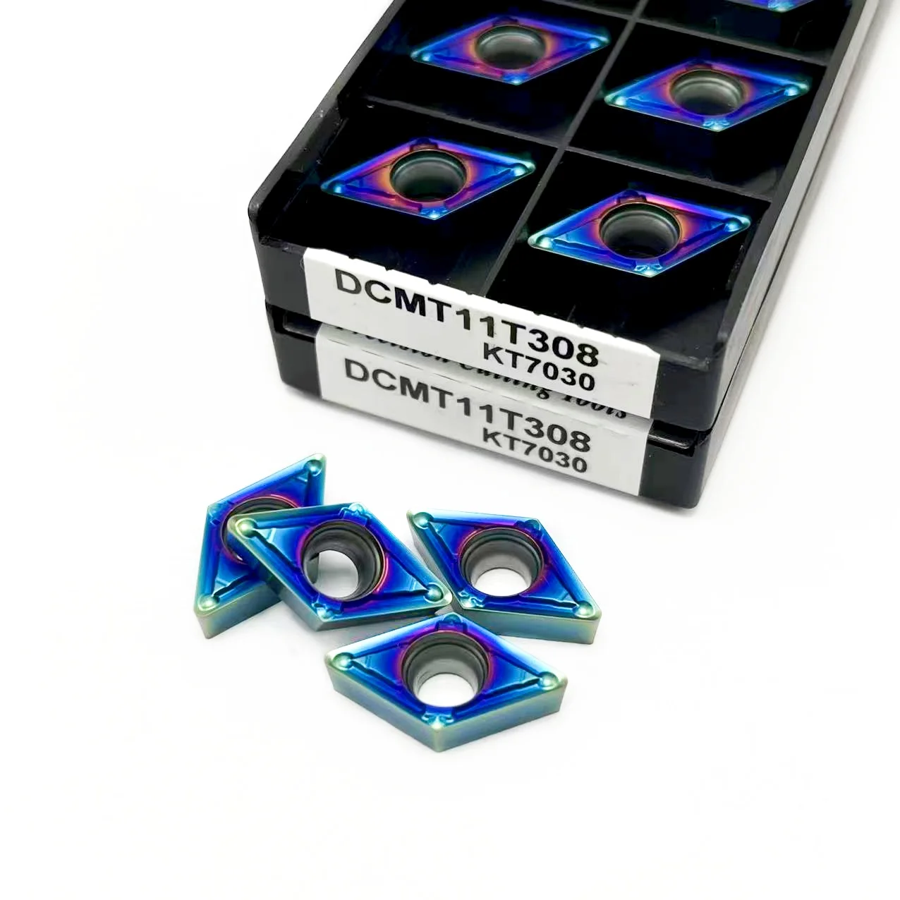 Inserto in metallo duro di alta qualità DCMT11T304 DCMT11T308 KT7030 utensili per tornitura per tornio CNC in acciaio ad alta durezza piastra da 10 pezzi