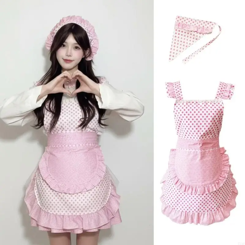 72XE kuchenny fartuch kuchenny regulowany wzburzyć pokojówka fartuch francuskie nakrycia głowy kostium pokojówki pokojówka