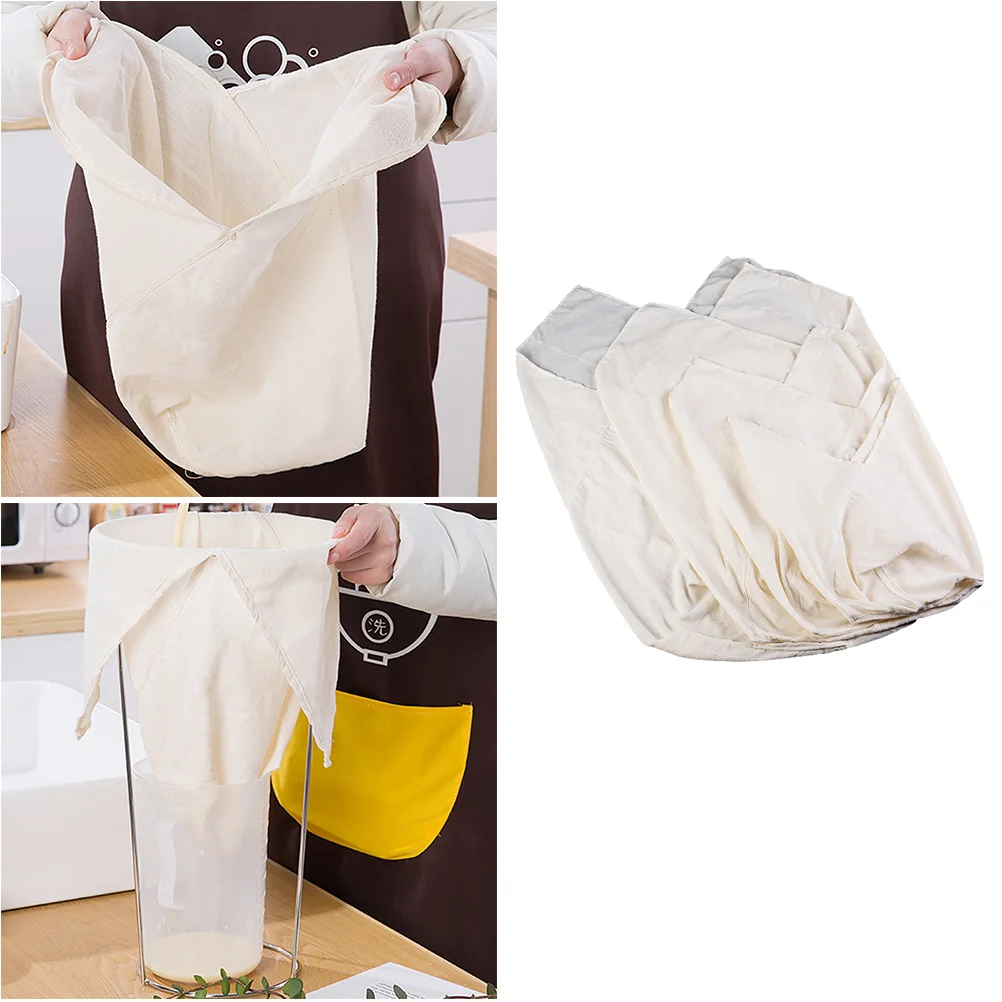 

1Pcs Premium Cloth Strainer Bag Multi Use for Nut Milk Coffee Juice Extraction Fine Mesh Cotton Filter Home Kitchen