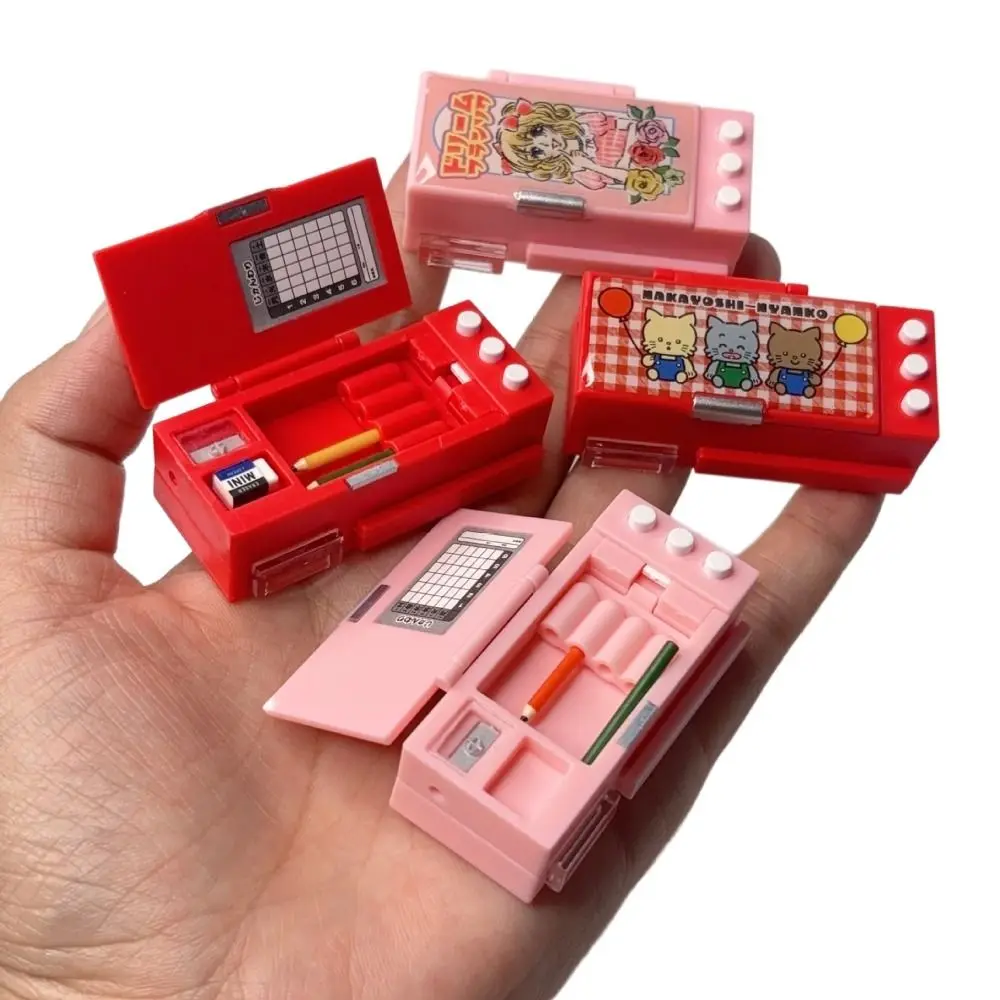 Miniature Dollhouse Pencil Case Pretend Toys Simulated Scene Pencil Box Model Multifunction Ornament Mini Stationery Box