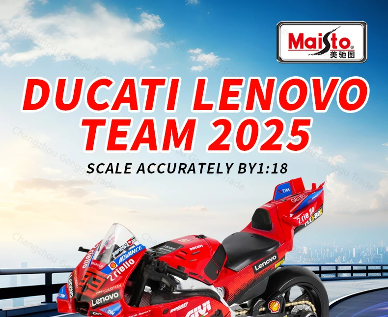 Maisto 1:18 2025 Ducati Lenovo Team Marc Marquez Racing Moto GP Repsol Team Druckguss-Fahrzeuge Sammlerstück Motorrad-Modell Spielzeug – Detail 1