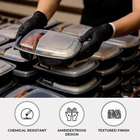 30 Black Nitrile Disposable Gloves, 3.5 Mil, for Home Cleaning, Holiday Gift