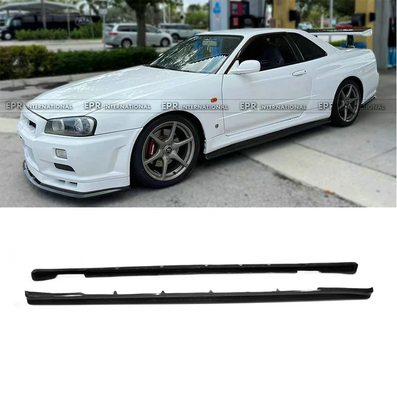 

Для Nissan Skyline R34 GTR NIS Style 189 см расширения боковой юбки из углеродного волокна - OEM Fit JDM