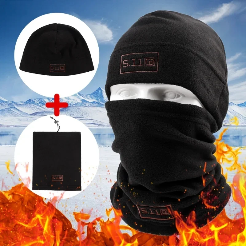 

Balaclavas Winter Anti-Cold Hat Polar Fleece Thicken Warmth Cap For Men Women Headgear Cycling Windproof Hat Scarf Set 2024