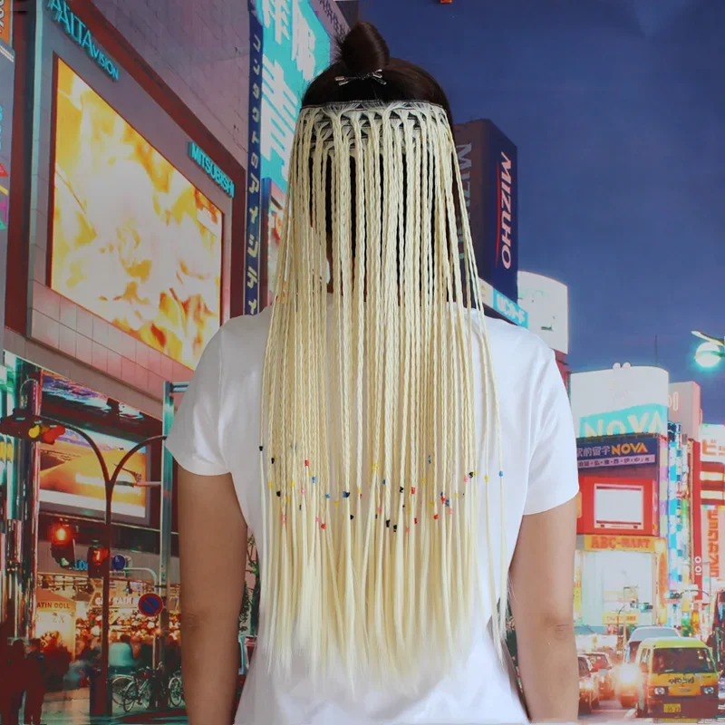 

2026 парик, коса, наращивание волос, рыбья кость, сценический парик, бесшовные утолщенные прямые волосы, 60 см, 100 шт.