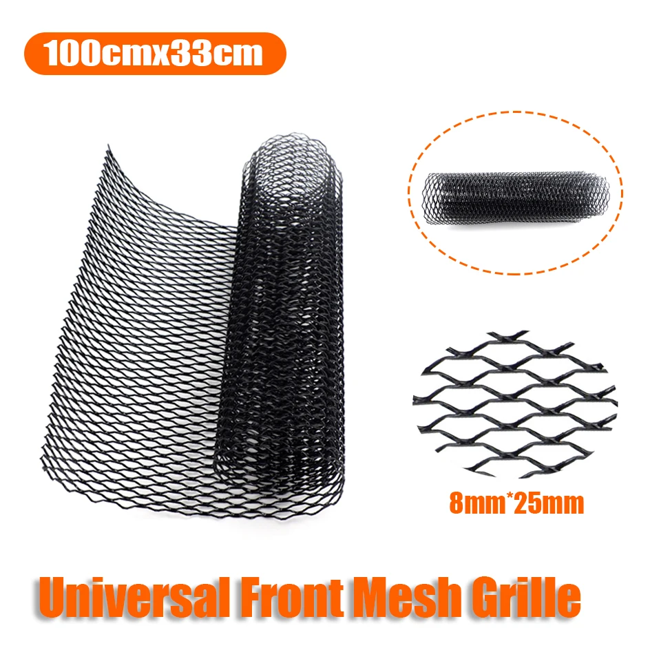

Universal Aluminum Alloy Car Auto Racing Grill Mesh Automotive Grille Car Front Bumper Mesh Centre Grill Seagull Hole Black DIY