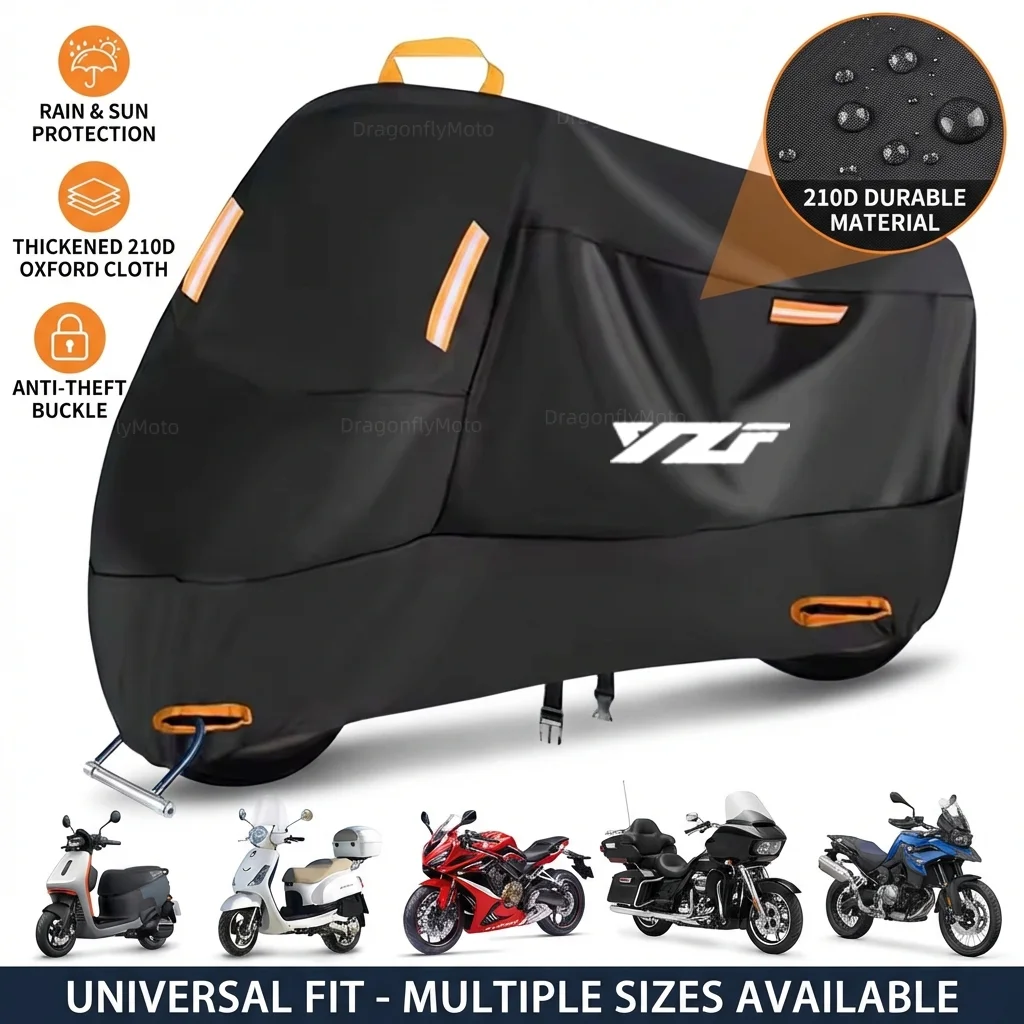 For Yamaha YZF R3 R25 R6 R1 2013-2019 Motorcycle Cover 210D Oxford All Season Outdoor Waterproof Dust Debris UV Protection