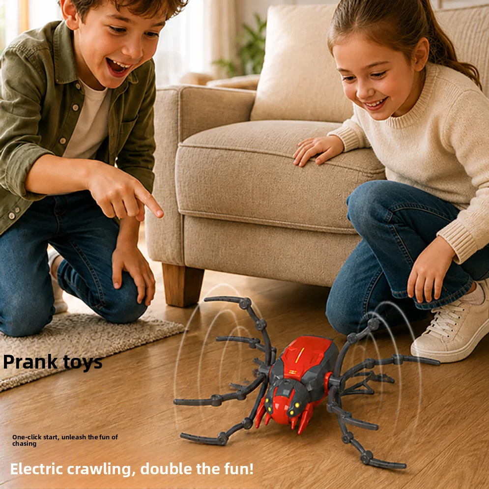 Simulated Rolling Spider Toys, Mischief Insect Models, Electronic Pets, Children's Toys, Christmas And Halloween Gifts