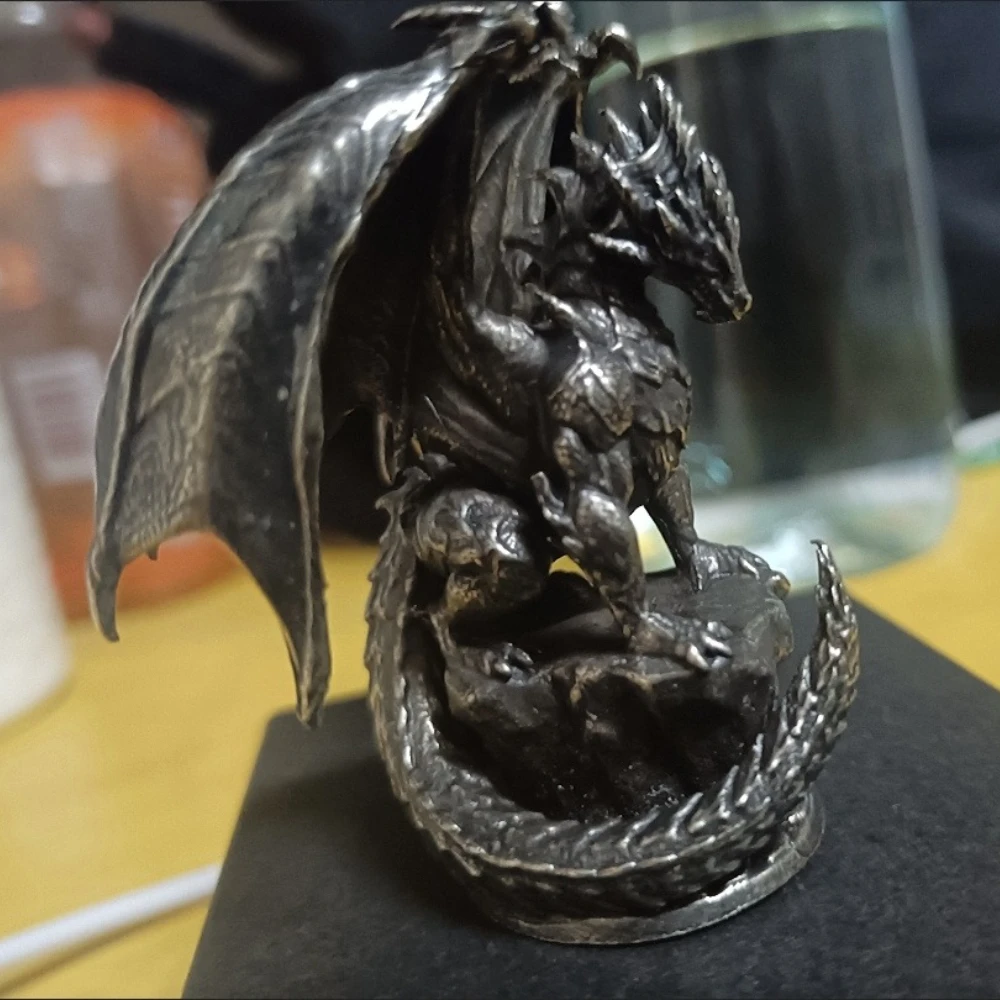 Copper Ancient Evil Dark Dragon Metal Soldier Model Desktop Ornaments Accessories Figurines Miniatures Gifts
