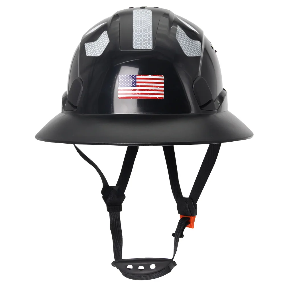 CE Full Brim Safety Helmet with Reflective Sticker Construction Hard Hat Protective Working ANSI Rescue Cap for Engineer