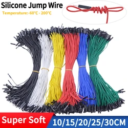 10/50 pz Super Soft Silicone Jumper Wire 1pin Dupont Cable 26AWG maschio femmina senza saldatura connettore di linea flessibile per fai da te Arduino