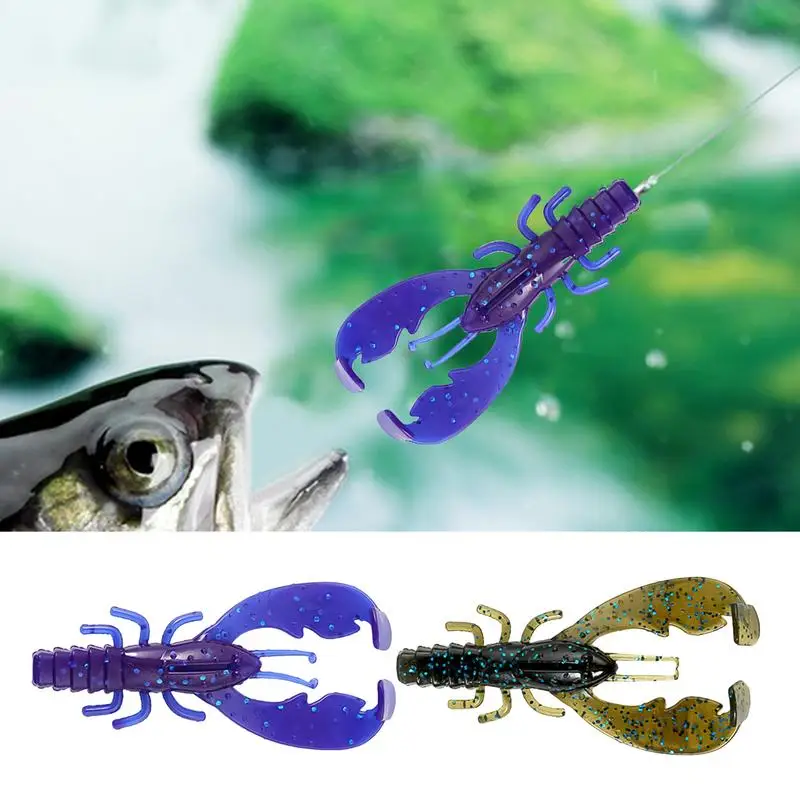 Crawfish Lures For Bass Fishing 6pcs Lobster Claw Artificial Lure Swimbait Natural Walking Action Soft Fishing Lures For A