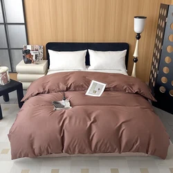New 100% Cotton Solid Color Single Quilt Cover Soft Comforter Cover Khaki Bedding 160x210 180x220 220x240 Multiple Queen Sizes