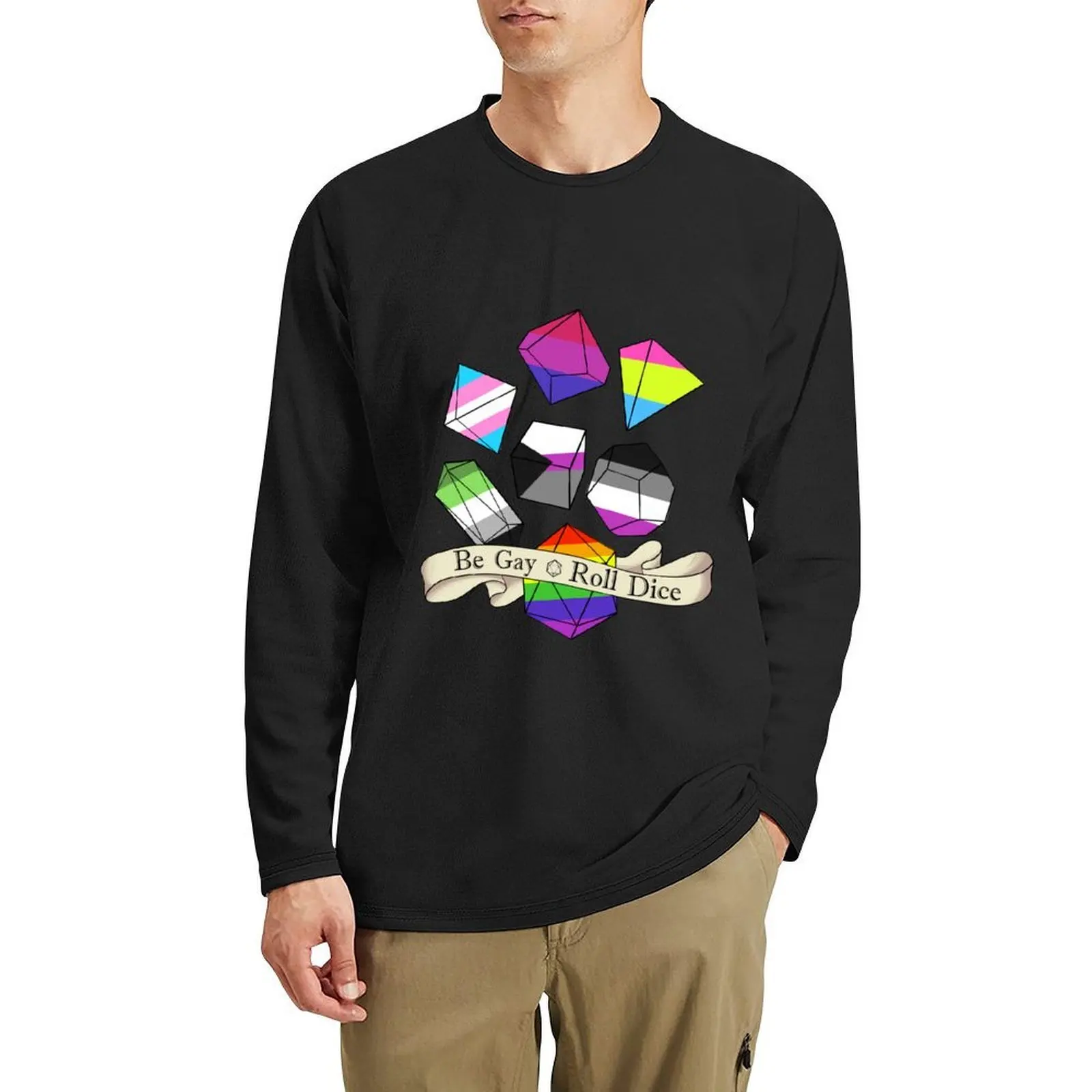 Dnd Dice for all! Long T-Shirt tees vintage clothes man clothes new edition t shirt mens vintage t shirts
