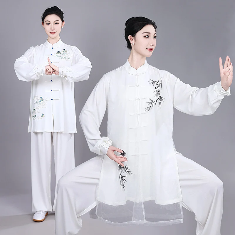Women's Unisex Tai Chi Suit New Arrival Embroidered Competition & Performance Wear Group Spring/Autumn Training Outfit for Adult