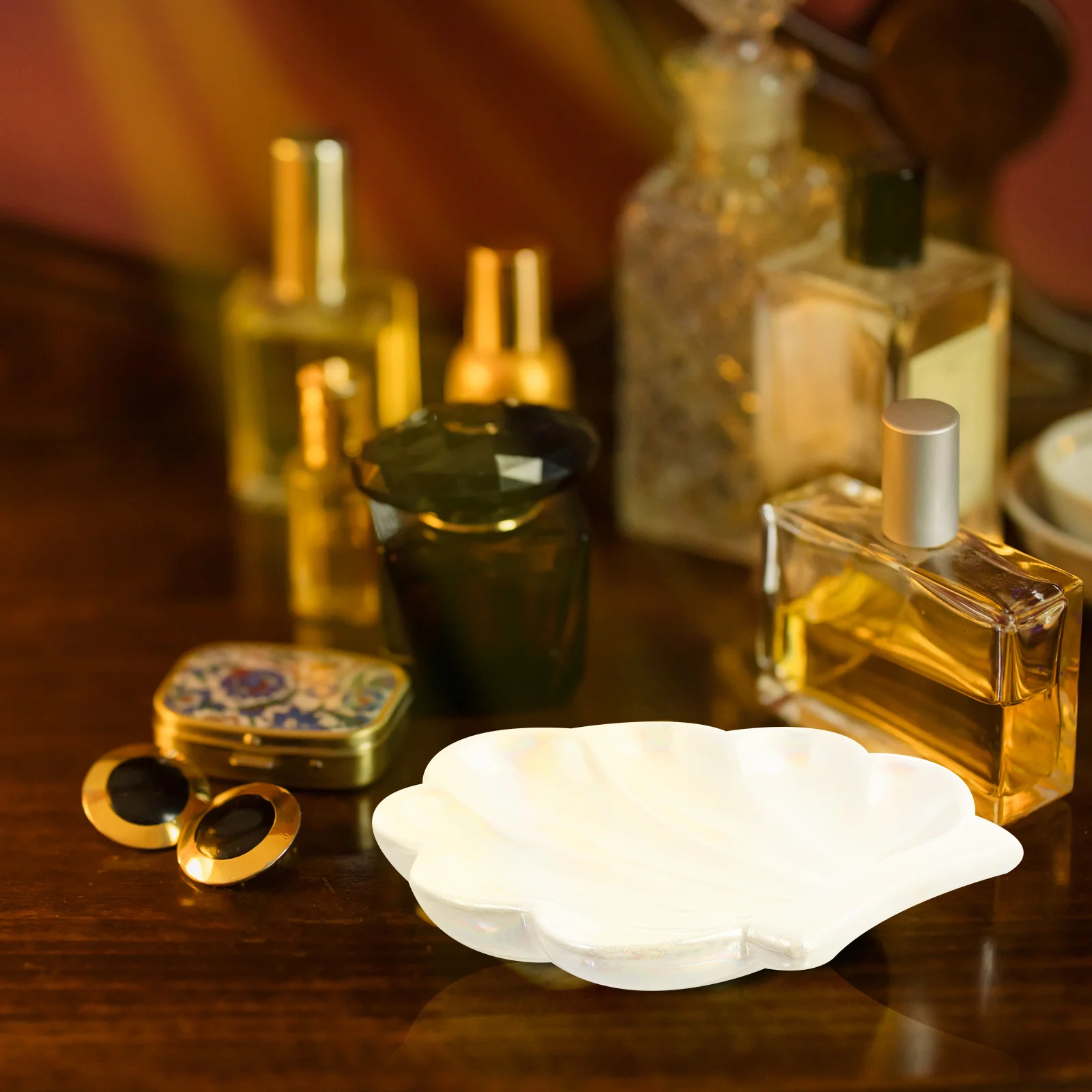 

1Pcs Seashell Ceramic Jewelry Tray Makeup Organizer Storage Plate Compact Decorative Home Jewelry Plate Tray